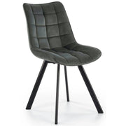 Scaun tapitat modern K332, gri/negru, stofa catifelata/metal, 46X61X84 CM