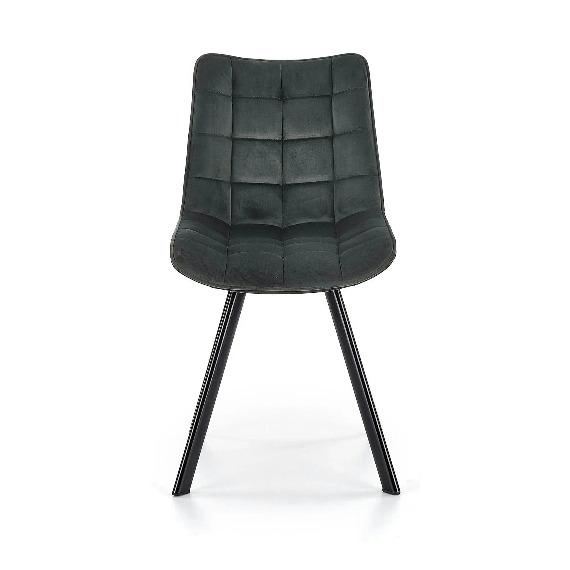 Scaun tapitat modern K332, gri/negru, stofa catifelata/metal, 46X61X84 CM