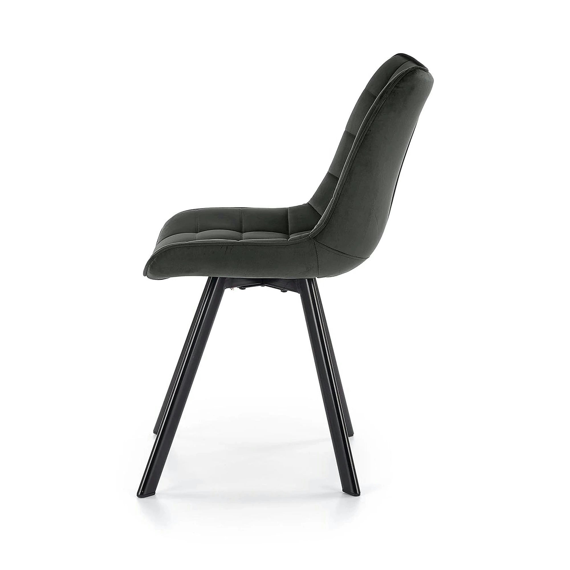 Scaun tapitat modern K332, gri/negru, stofa catifelata/metal, 46X61X84 CM