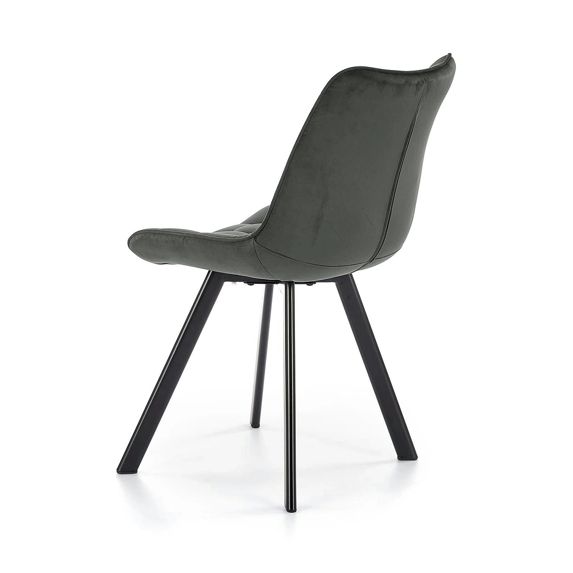Scaun tapitat modern K332, gri/negru, stofa catifelata/metal, 46X61X84 CM