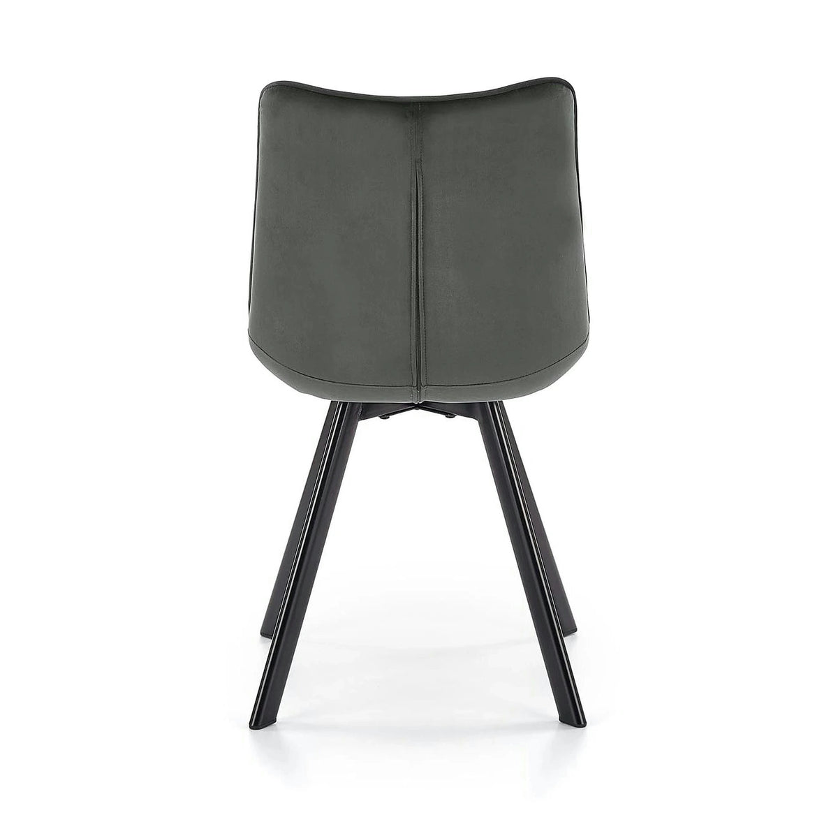 Scaun tapitat modern K332, gri/negru, stofa catifelata/metal, 46X61X84 CM