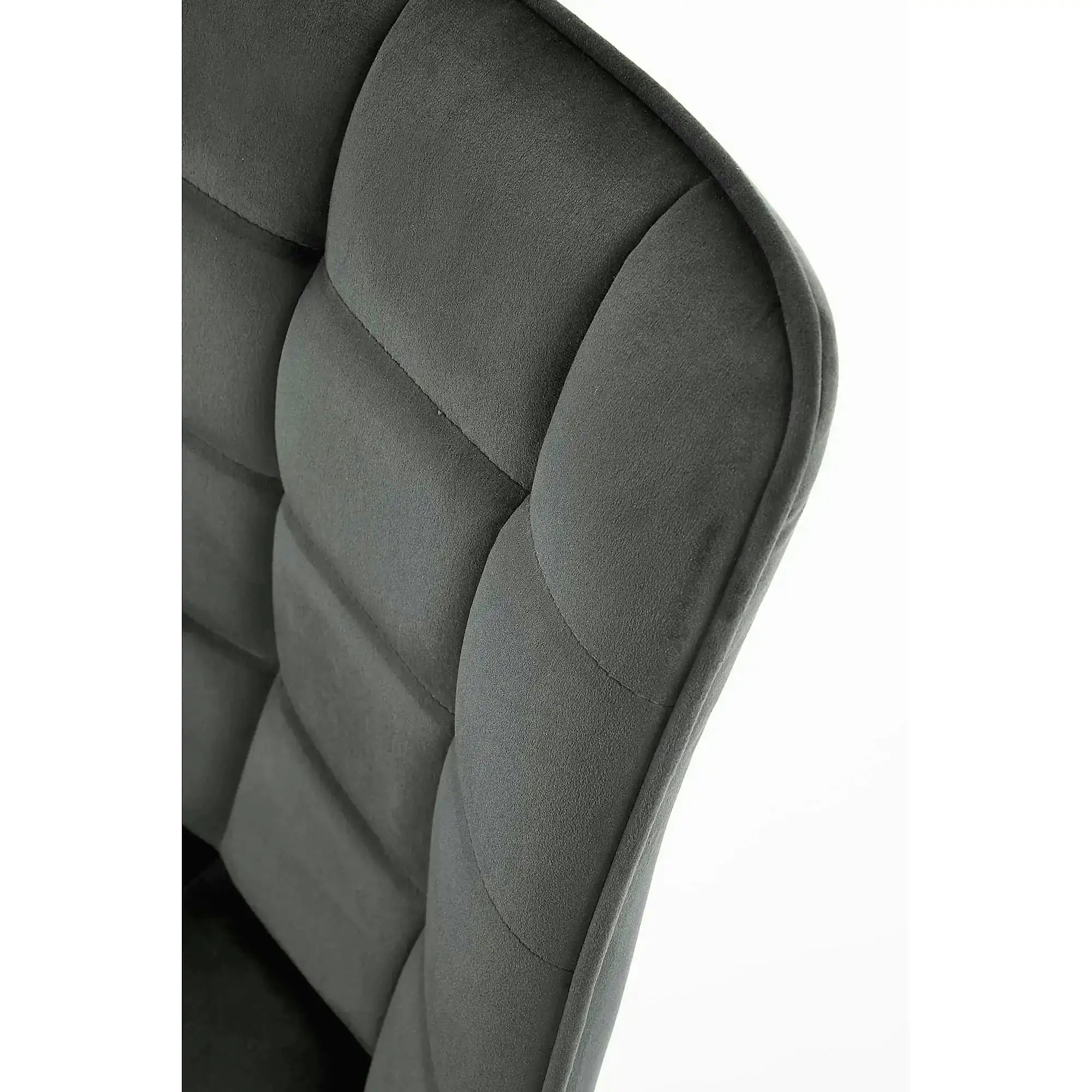 Scaun tapitat modern K332, gri/negru, stofa catifelata/metal, 46X61X84 CM