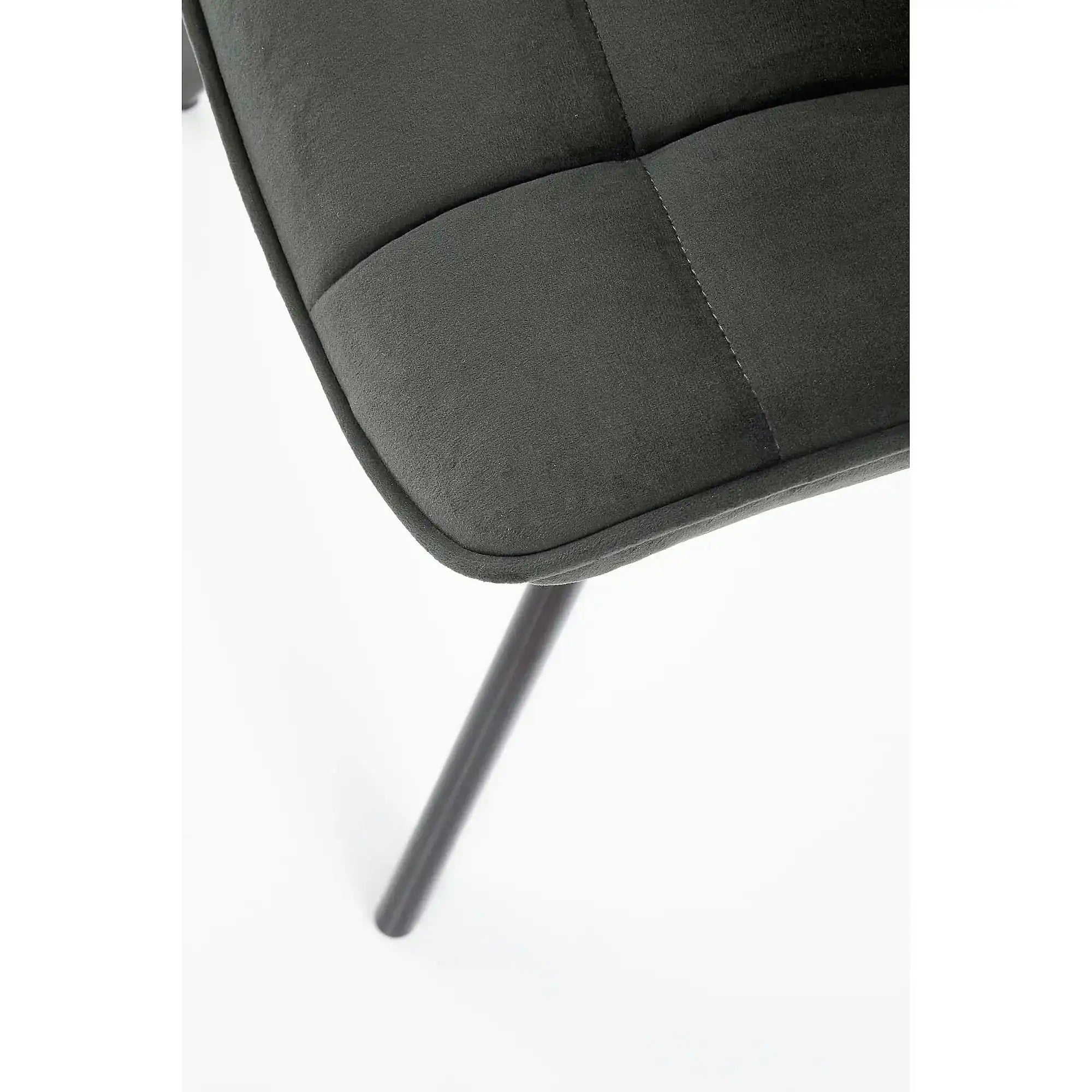 Scaun tapitat modern K332, gri/negru, stofa catifelata/metal, 46X61X84 CM