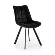 Scaun tapitat modern K332, negru, stofa catifelata/metal, 46x61x84 cm