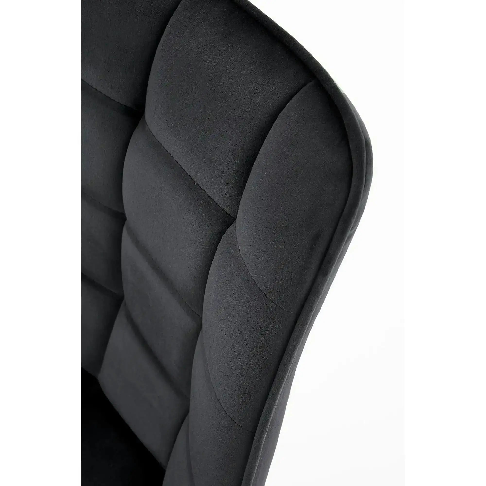 Scaun tapitat modern K332, negru, stofa catifelata/metal, 46x61x84 cm