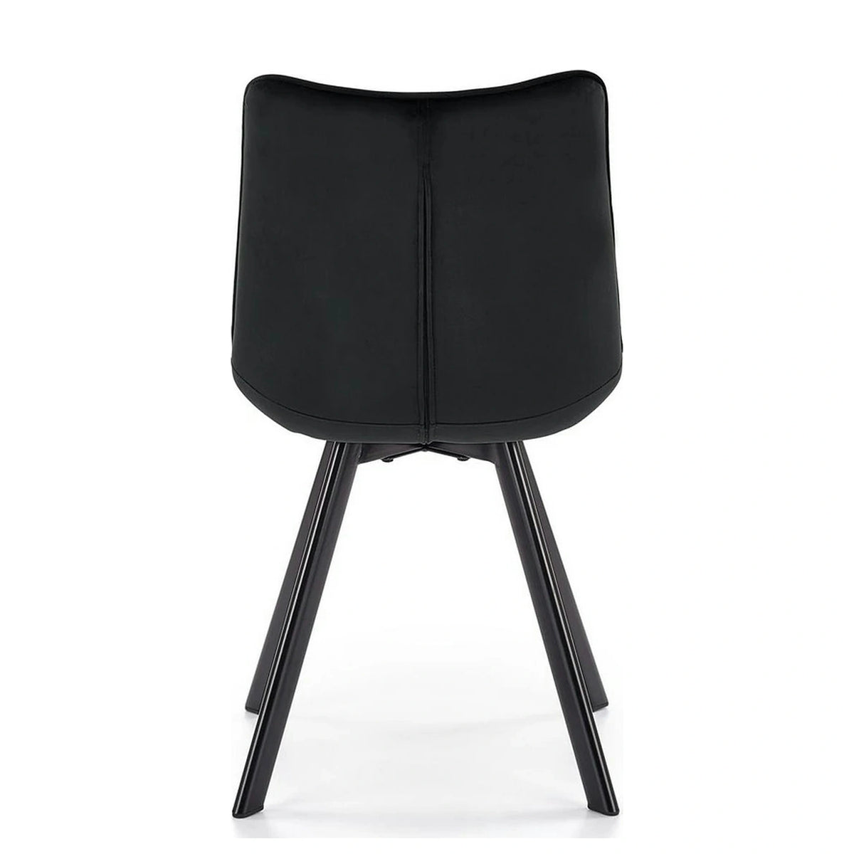 Scaun tapitat modern K332, negru, stofa catifelata/metal, 46x61x84 cm