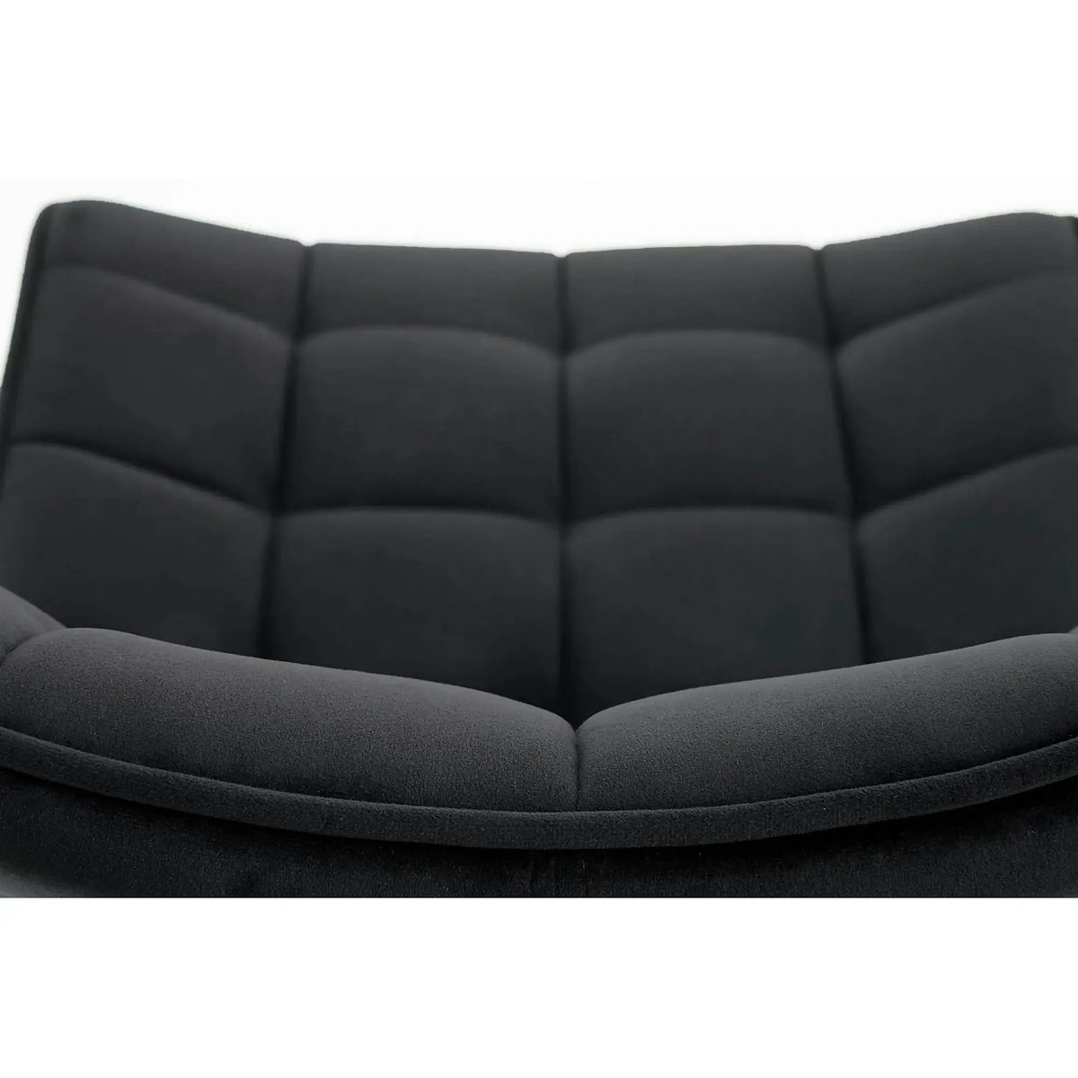 Scaun tapitat modern K332, negru, stofa catifelata/metal, 46x61x84 cm