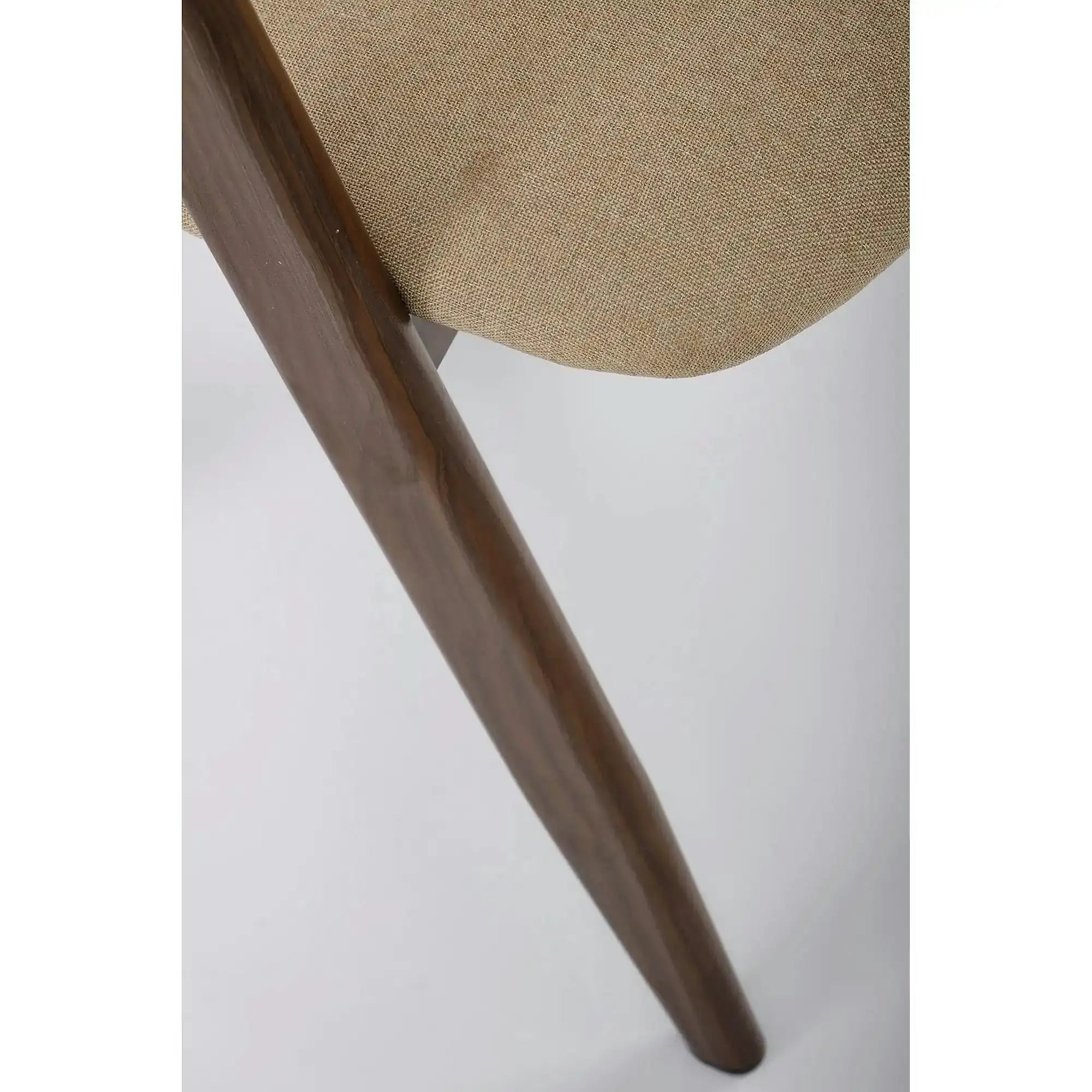 Scaun tapitat modern K344, bej/nuc, stofa clasica/metal, 51x57x82 cm