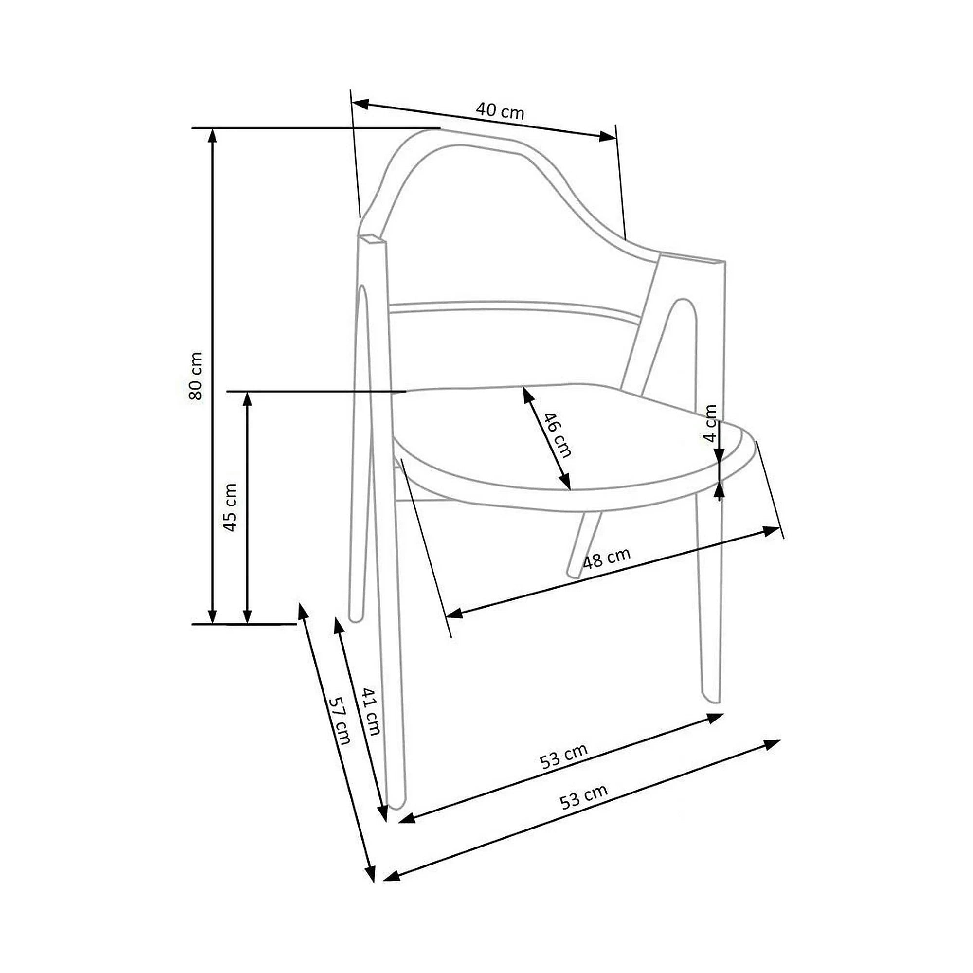 Scaun tapitat modern K344, bej/nuc, stofa clasica/metal, 51x57x82 cm