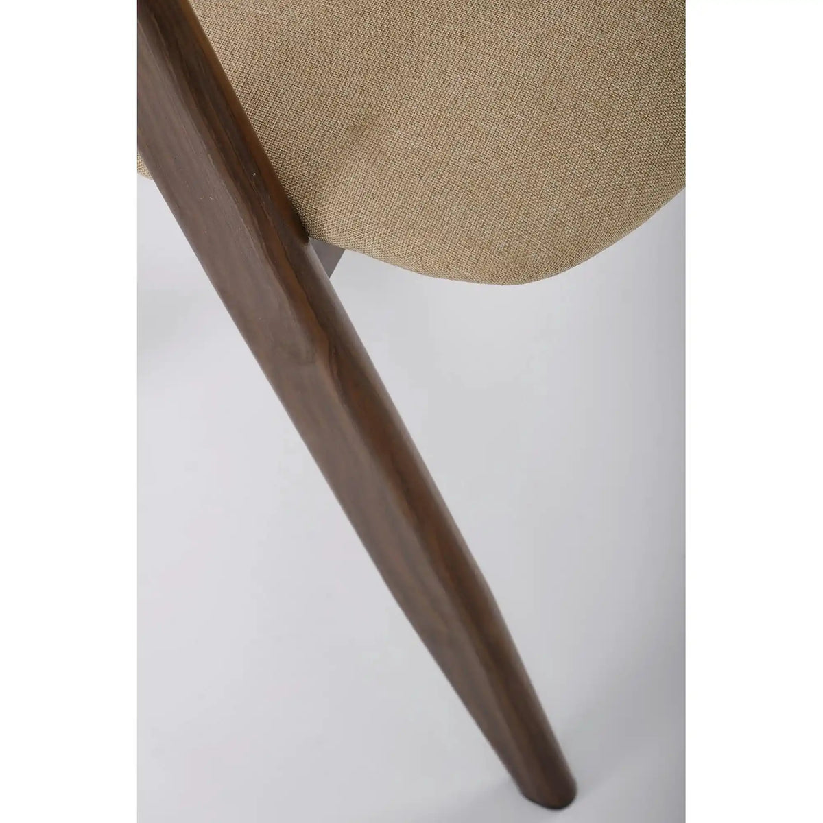 Scaun tapitat modern K344, bej/nuc, stofa clasica/metal, 51x57x82 cm