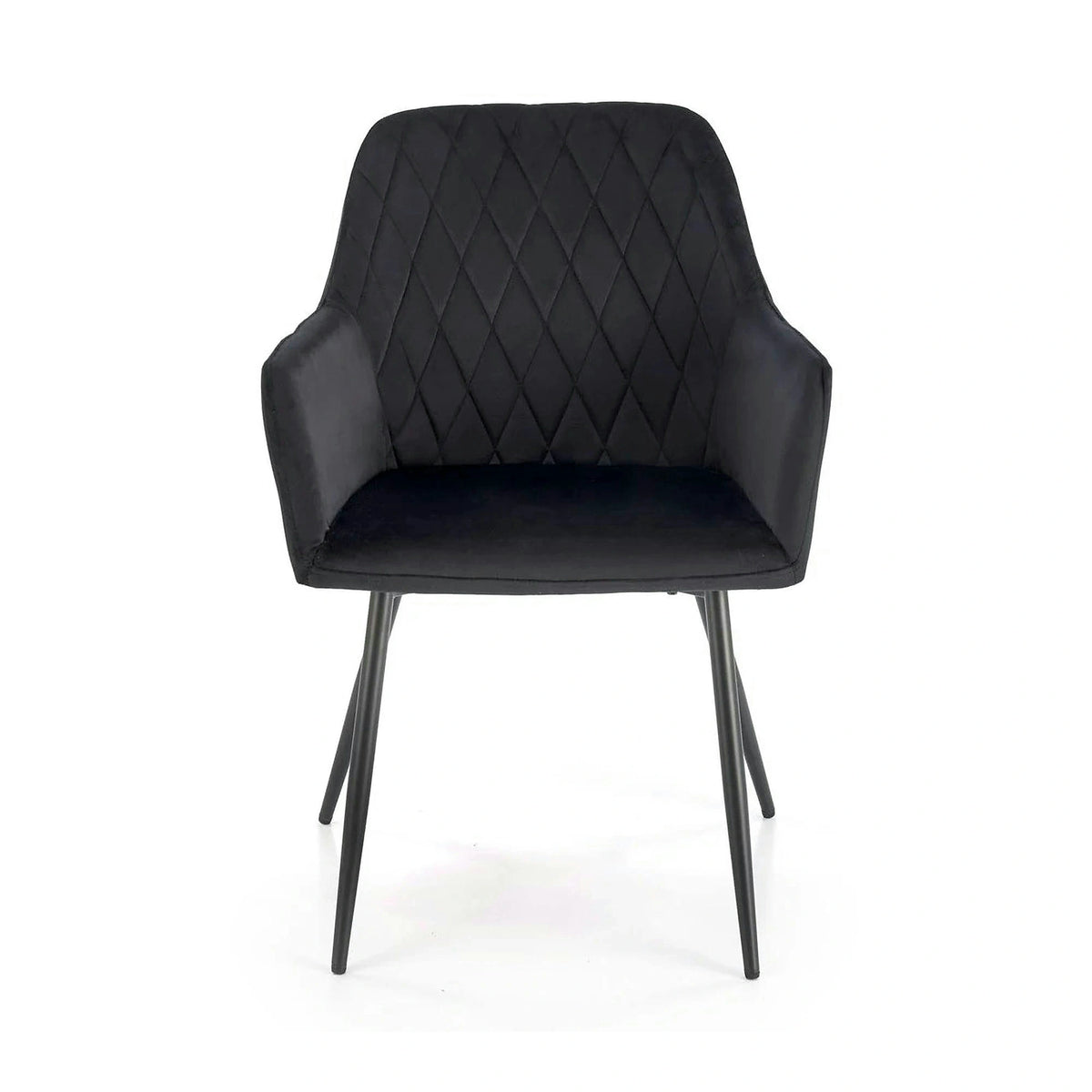 Scaun tapitat negru K558, stofa catifelata/metal, 59x60x86 cm