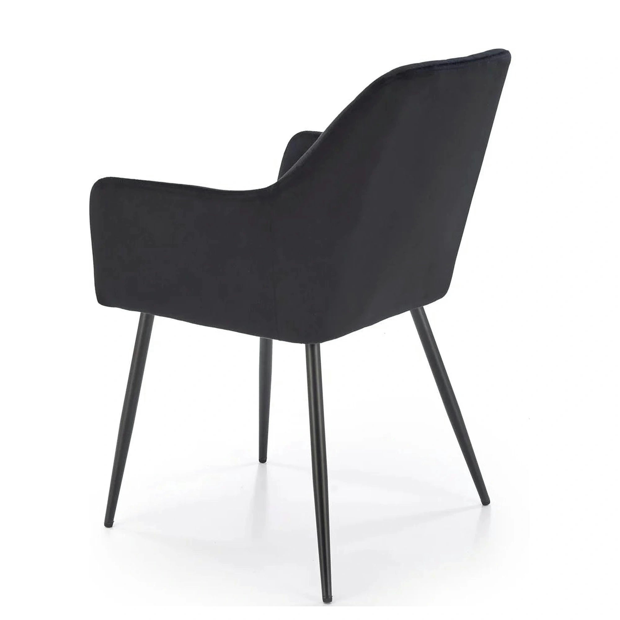 Scaun tapitat negru K558, stofa catifelata/metal, 59x60x86 cm