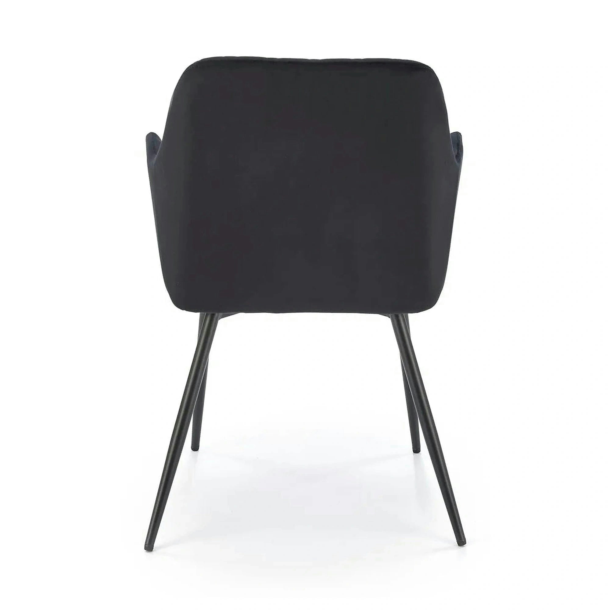 Scaun tapitat negru K558, stofa catifelata/metal, 59x60x86 cm