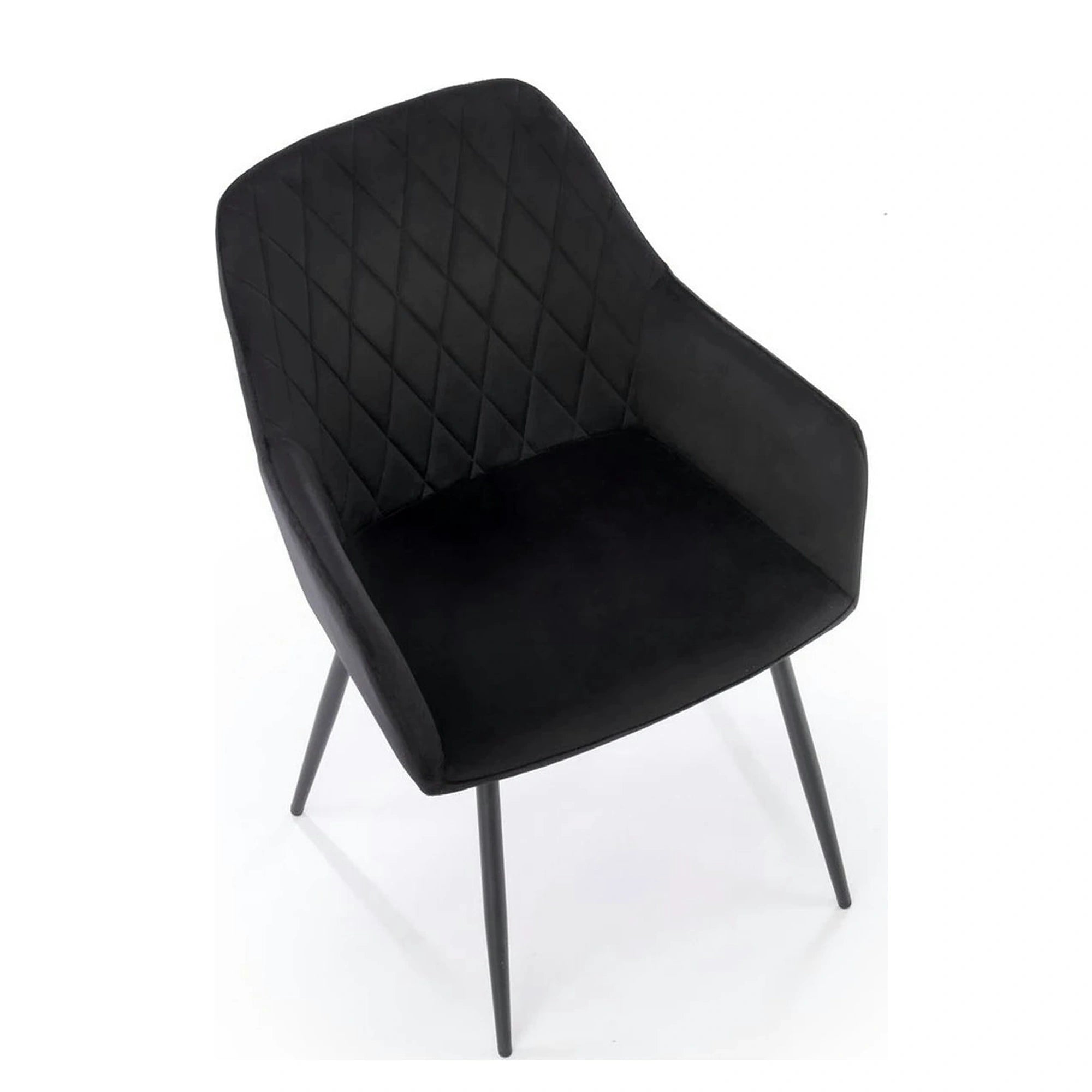 Scaun tapitat negru K558, stofa catifelata/metal, 59x60x86 cm