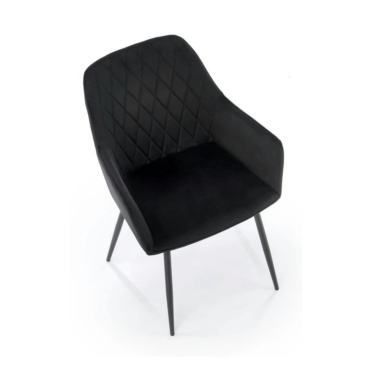 Scaun tapitat negru K558, stofa catifelata/metal, 59x60x86 cm