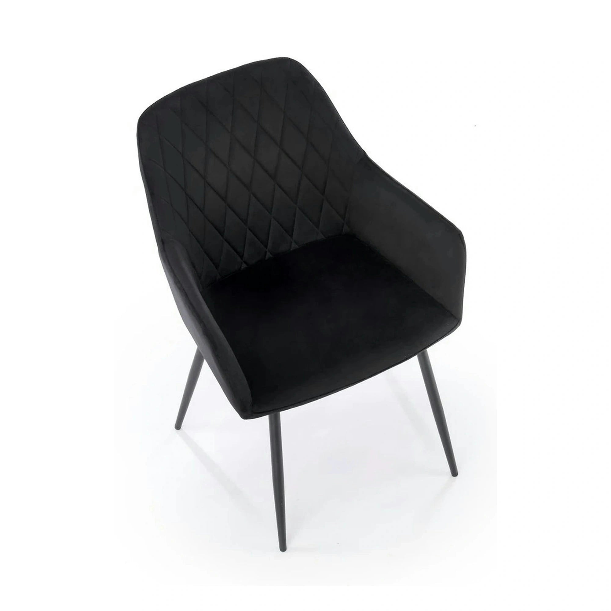 Scaun tapitat negru K558, stofa catifelata/metal, 59x60x86 cm