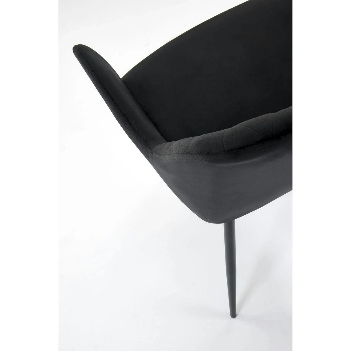 Scaun tapitat negru K558, stofa catifelata/metal, 59x60x86 cm