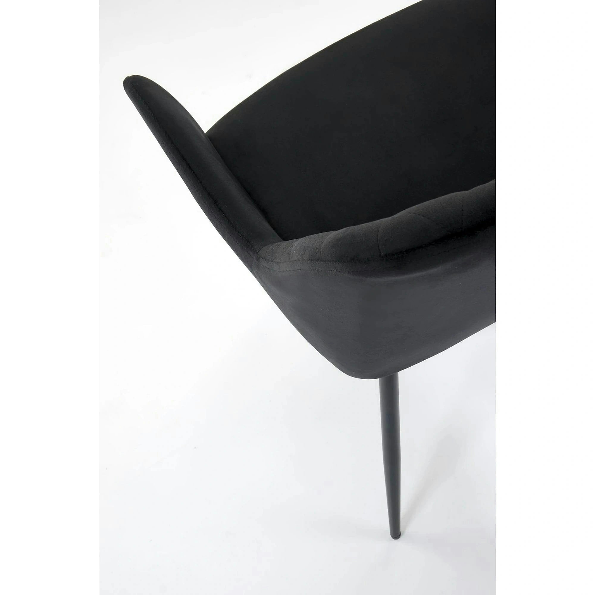 Scaun tapitat negru K558, stofa catifelata/metal, 59x60x86 cm