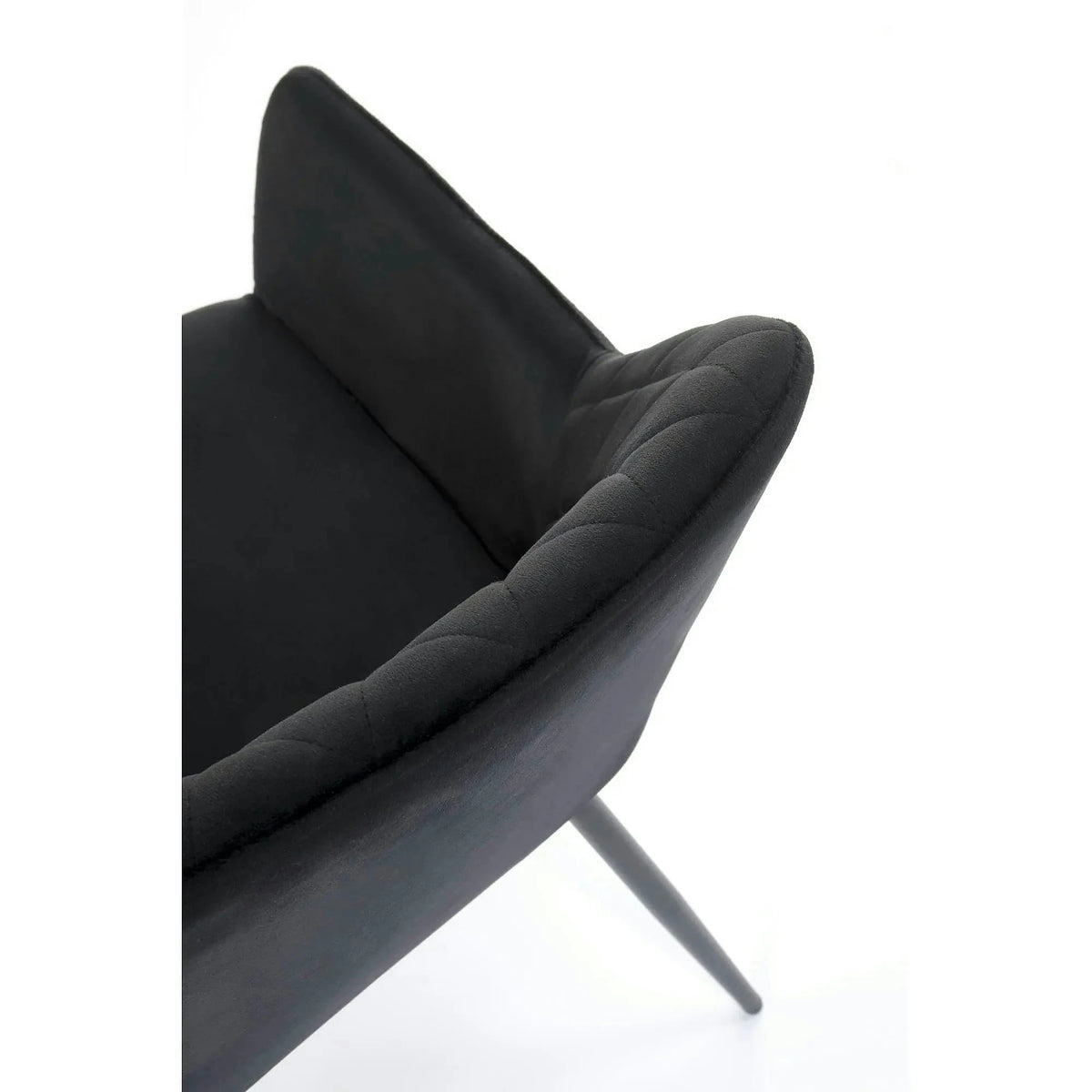 Scaun tapitat negru K558, stofa catifelata/metal, 59x60x86 cm