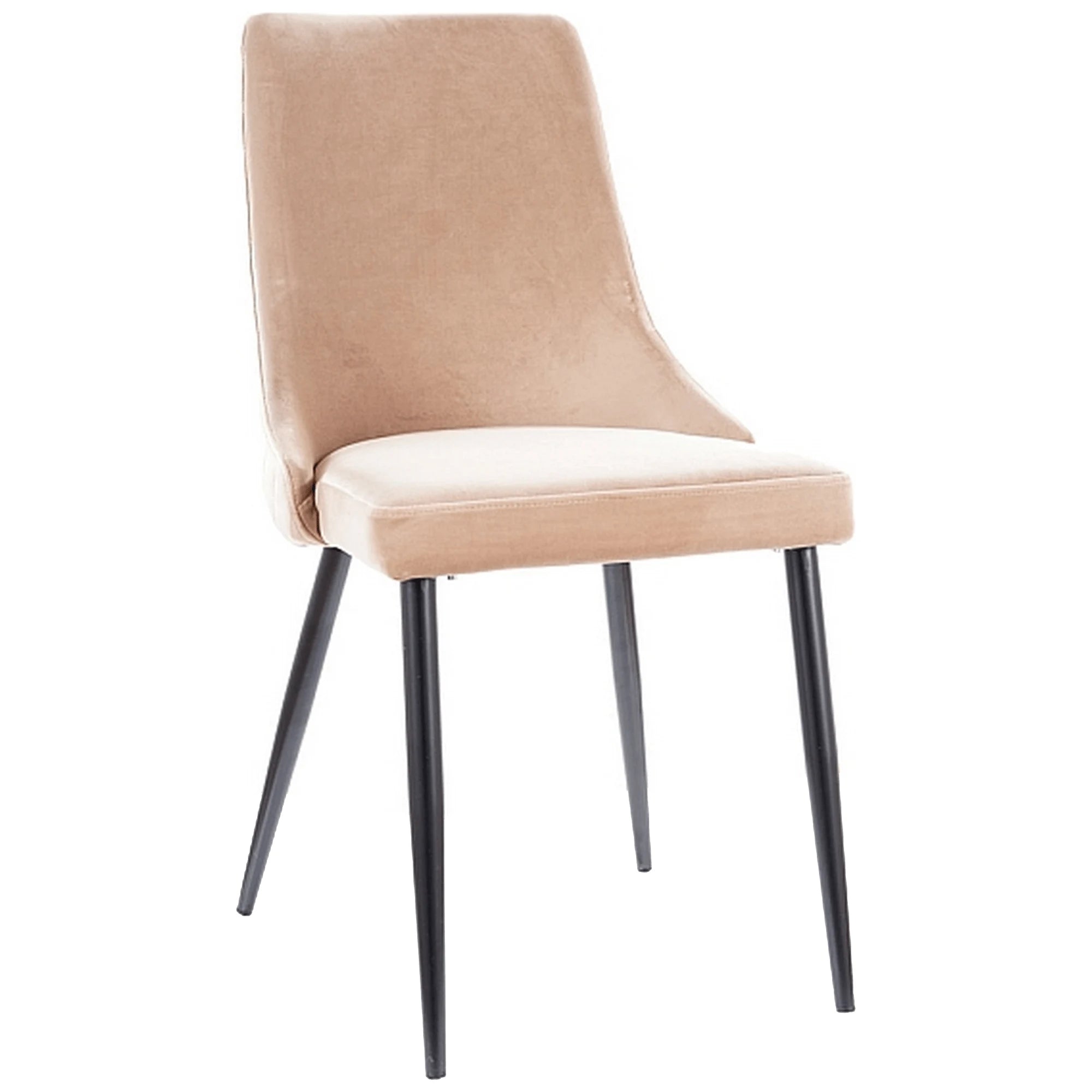 Scaun tapitat PIANO B, bej/negru, stofa catifelata/metal, 47x44x93 cm