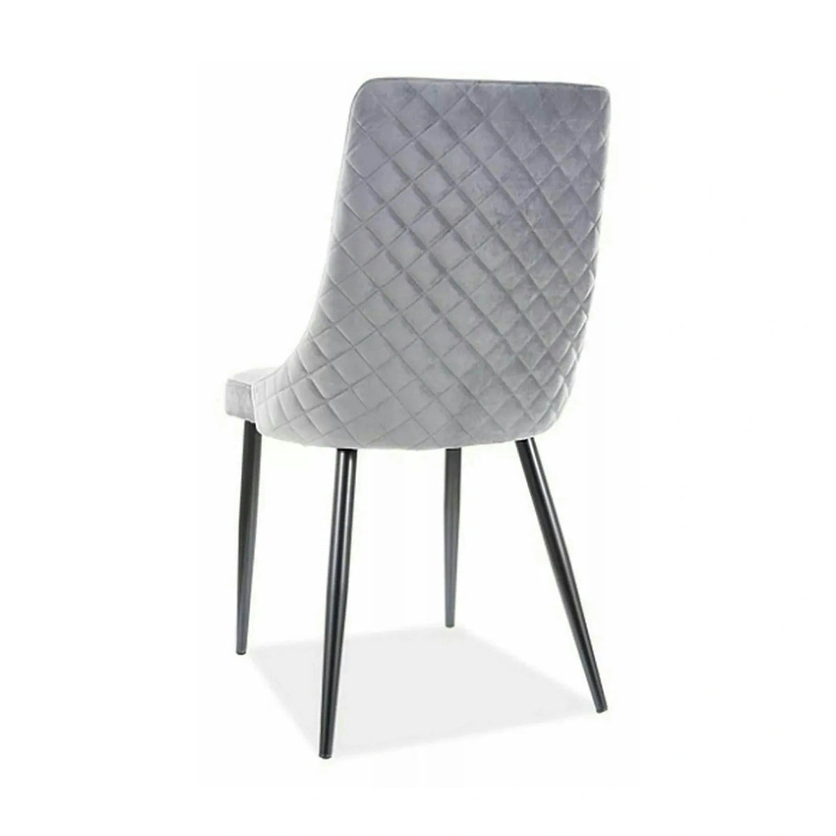 Scaun tapitat PIANO B, gri/negru, stofa catifelata/metal, 47x44x93 cm