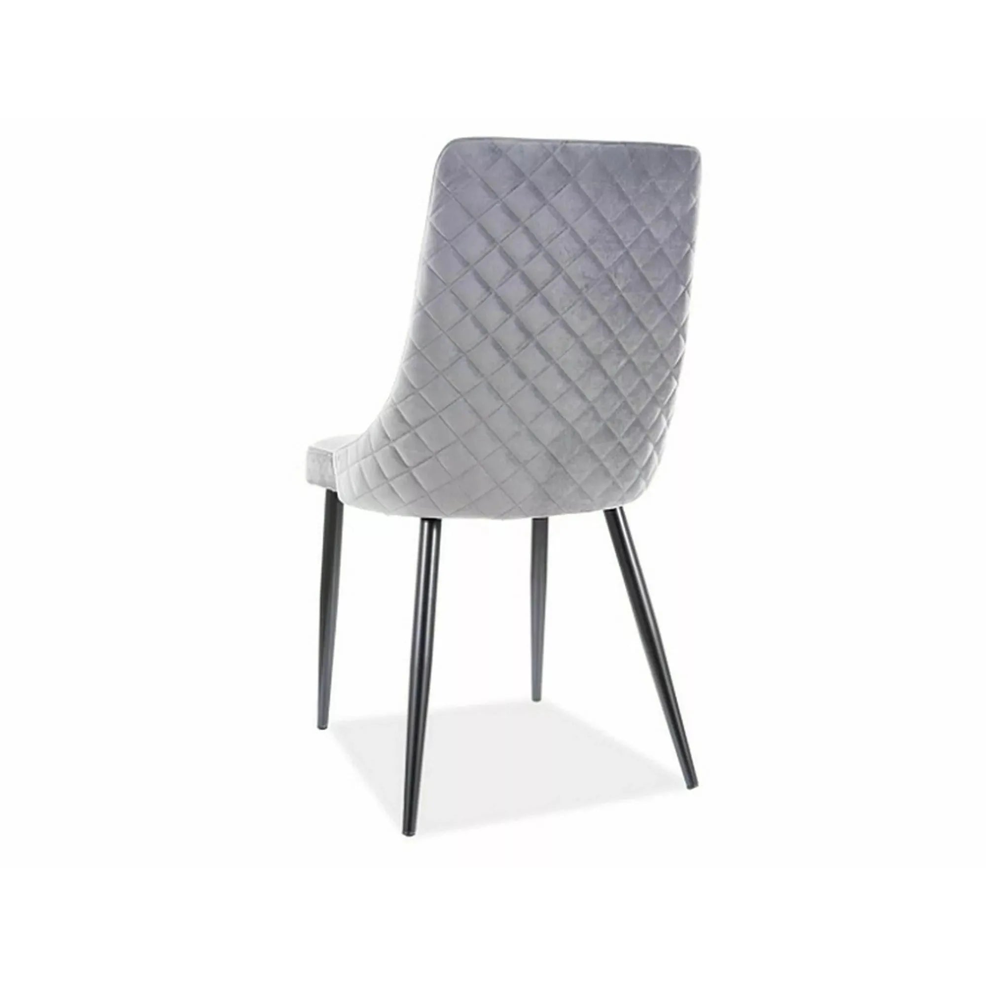 Scaun tapitat PIANO B, gri/negru, stofa catifelata/metal, 47x44x93 cm