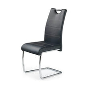 Scaun tapitat piele ecologica K211, negru/crom, 42x60x97 cm