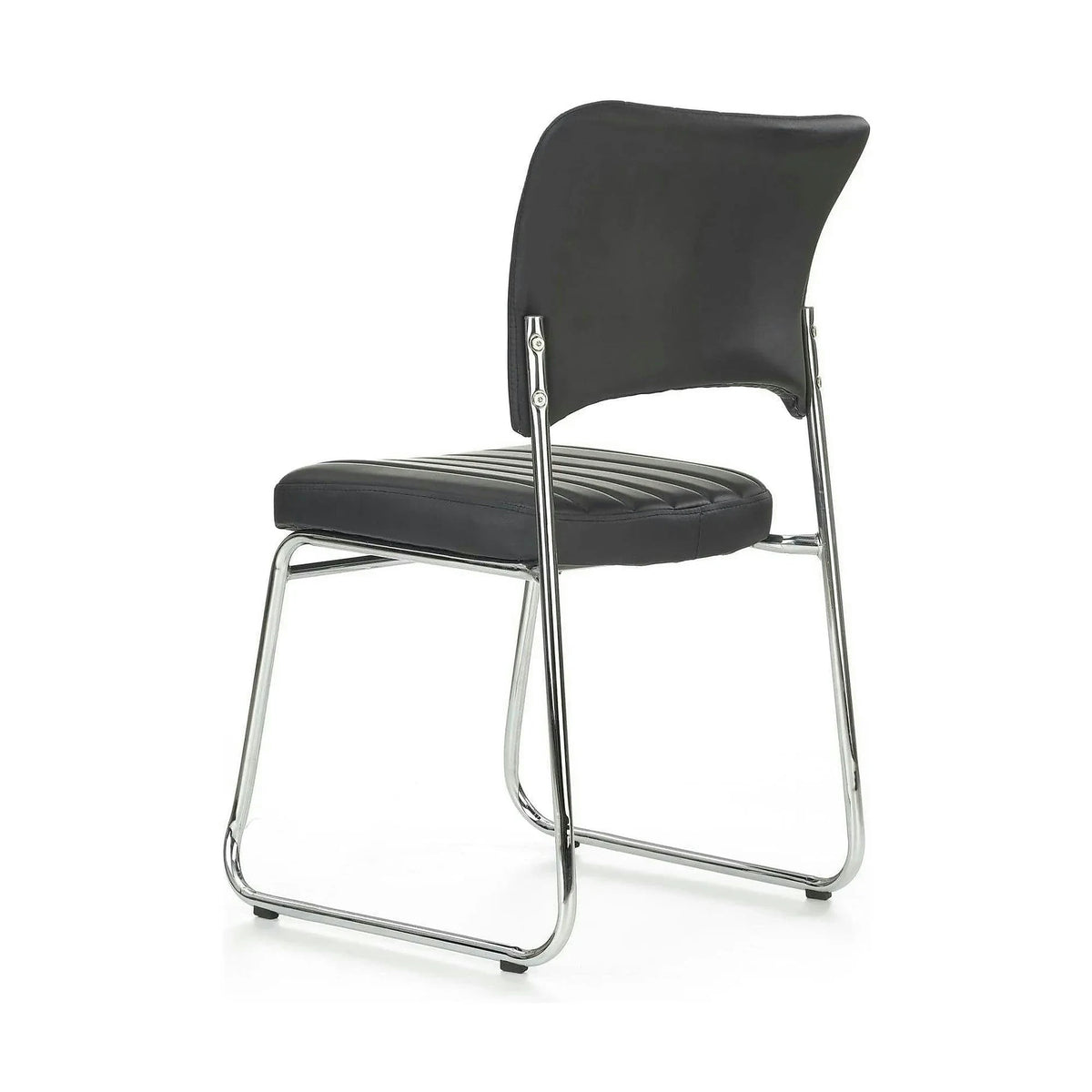 Scaun tapitat Rapid Black, negru/crom, metal/piele ecologica, 48X58X83 CM