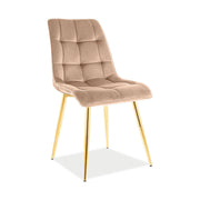 Scaun tapitat stofa CHIC, bej/auriu, 50x58x88 cm