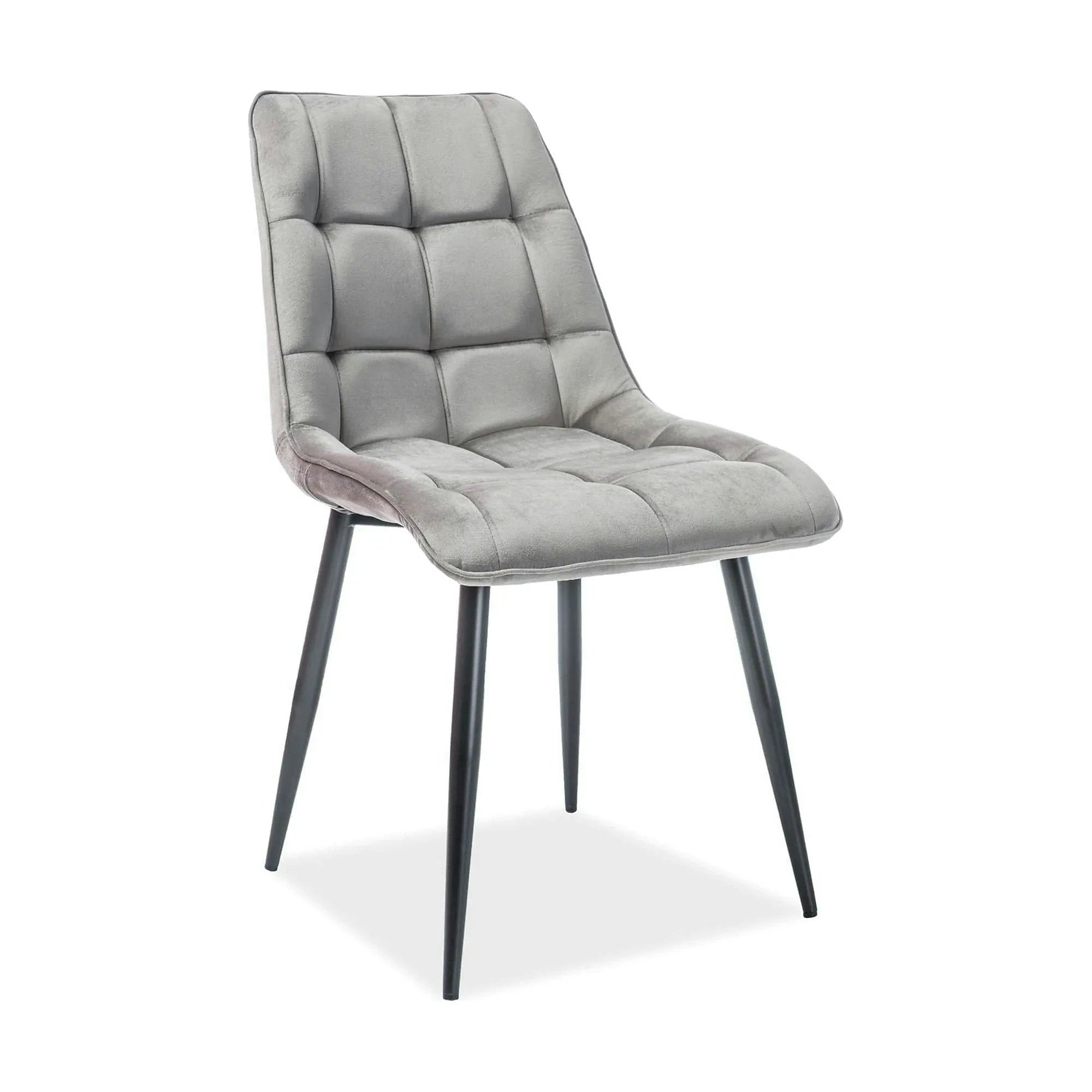 Scaun tapitat stofa CHIC, catifea gri - Bluvel 14, 50x58x88 cm