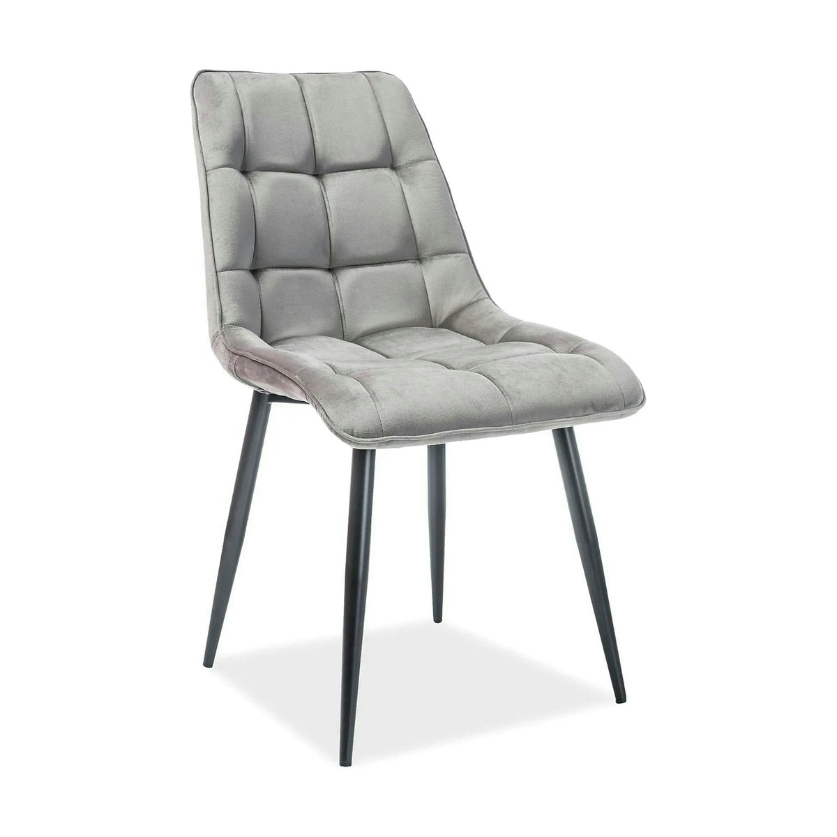 Scaun tapitat stofa CHIC, catifea gri - Bluvel 14, 50x58x88 cm