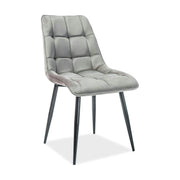 Scaun tapitat stofa CHIC, catifea gri - Bluvel 14, 50x58x88 cm