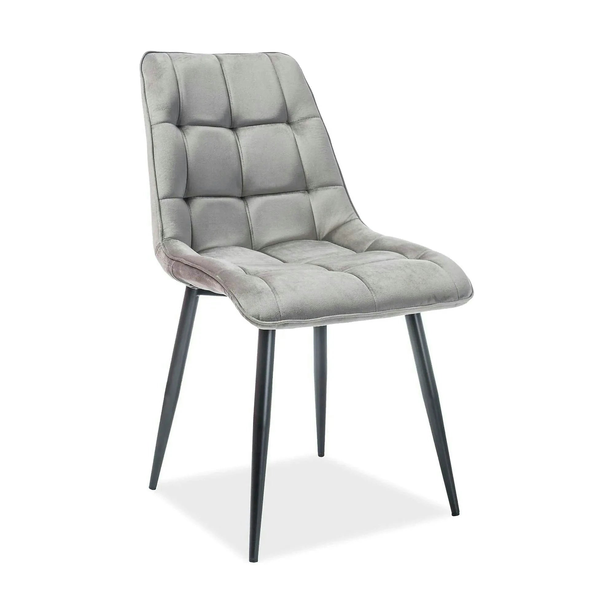 Scaun tapitat stofa CHIC, catifea gri - Bluvel 14, 50x58x88 cm