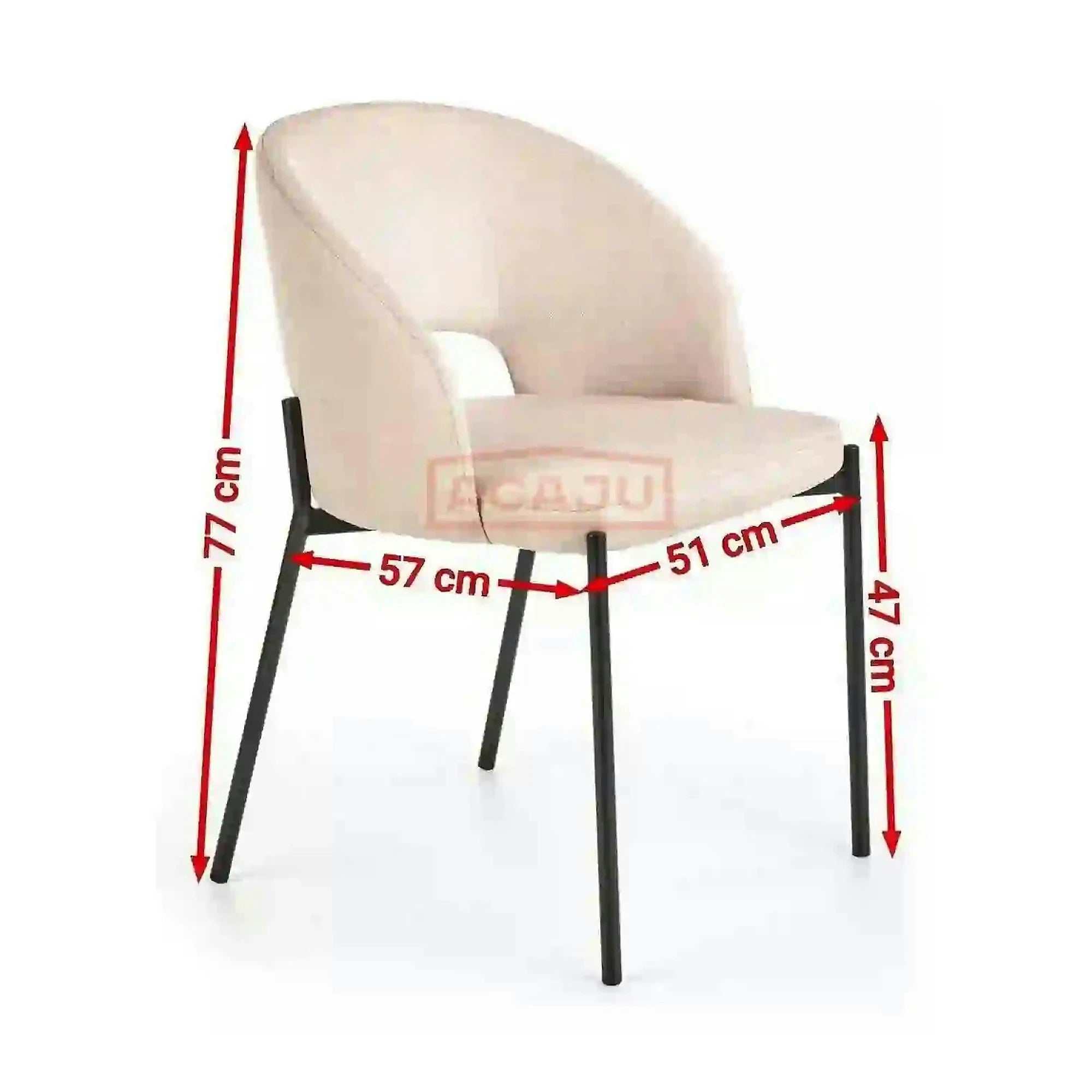 Scaun tapitat stofa clasica K373, gri/negru, 51x57x77 cm