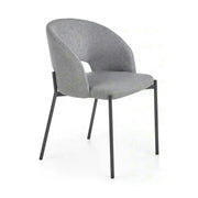Scaun tapitat stofa clasica K373, gri/negru, 51x57x77 cm