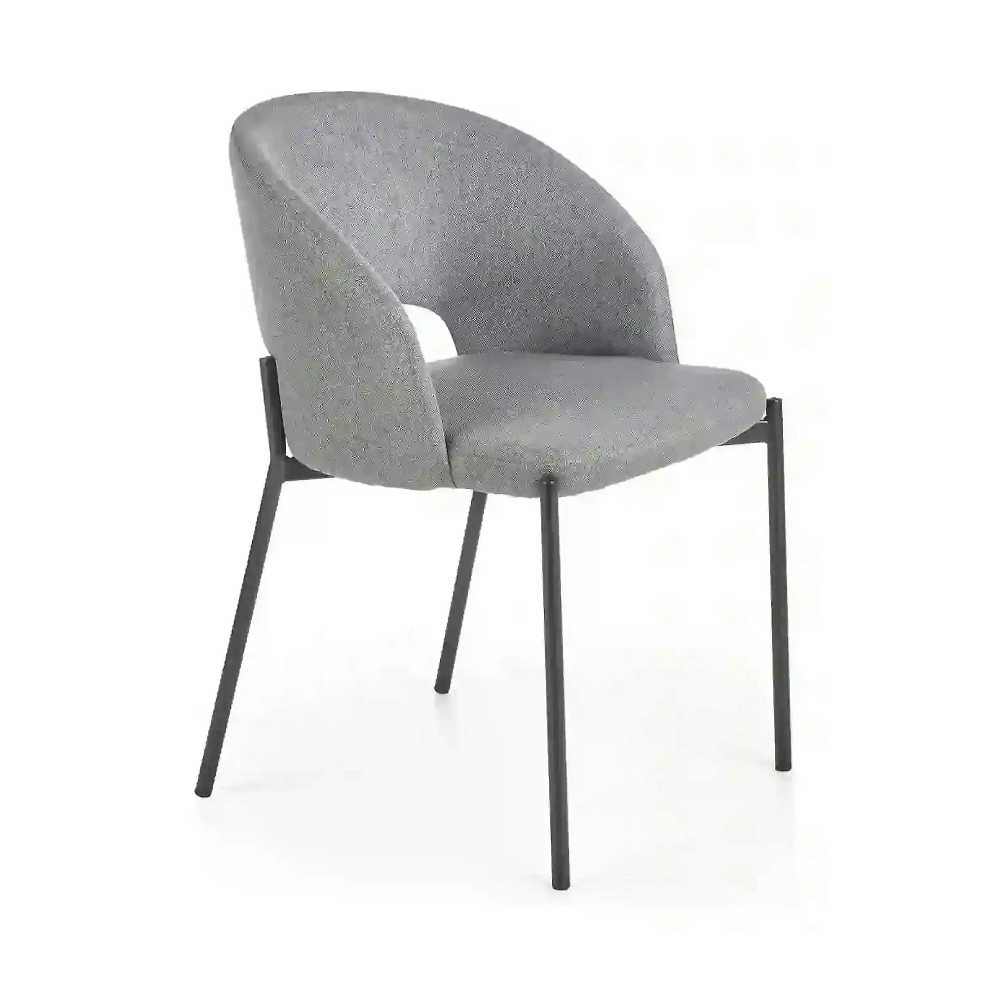 Scaun tapitat stofa clasica K373, gri/negru, 51x57x77 cm