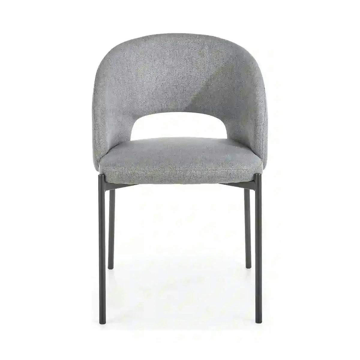 Scaun tapitat stofa clasica K373, gri/negru, 51x57x77 cm