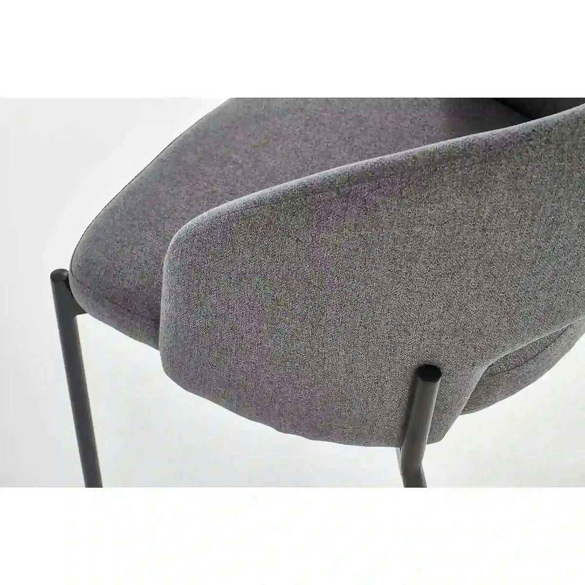 Scaun tapitat stofa clasica K373, gri/negru, 51x57x77 cm