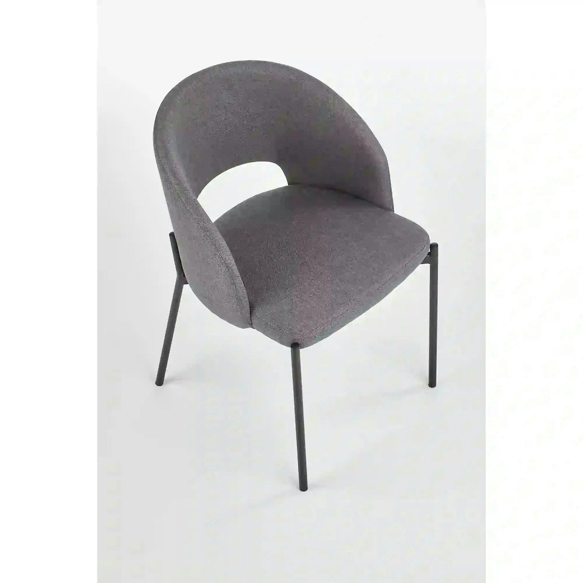 Scaun tapitat stofa clasica K373, gri/negru, 51x57x77 cm