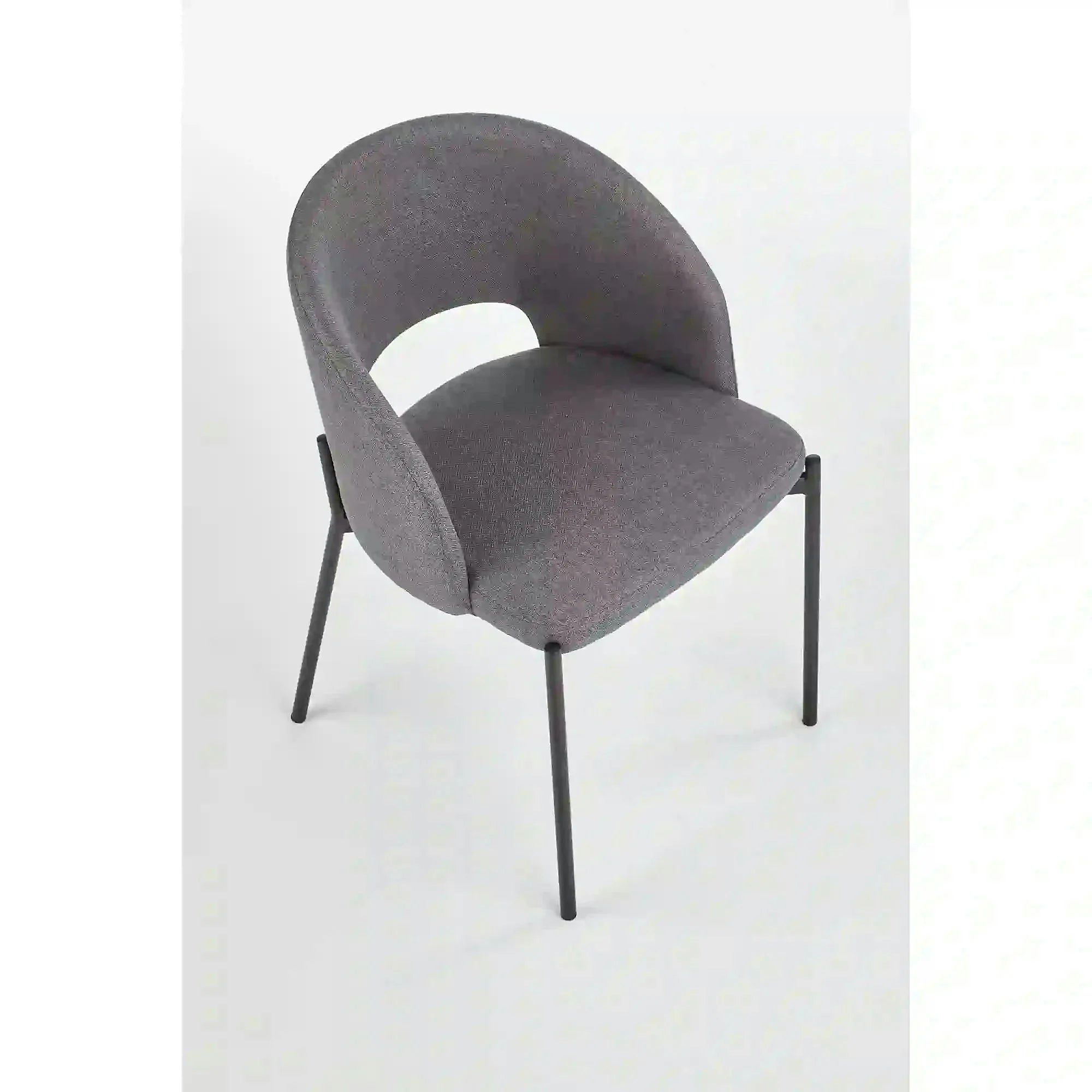 Scaun tapitat stofa clasica K373, gri/negru, 51x57x77 cm