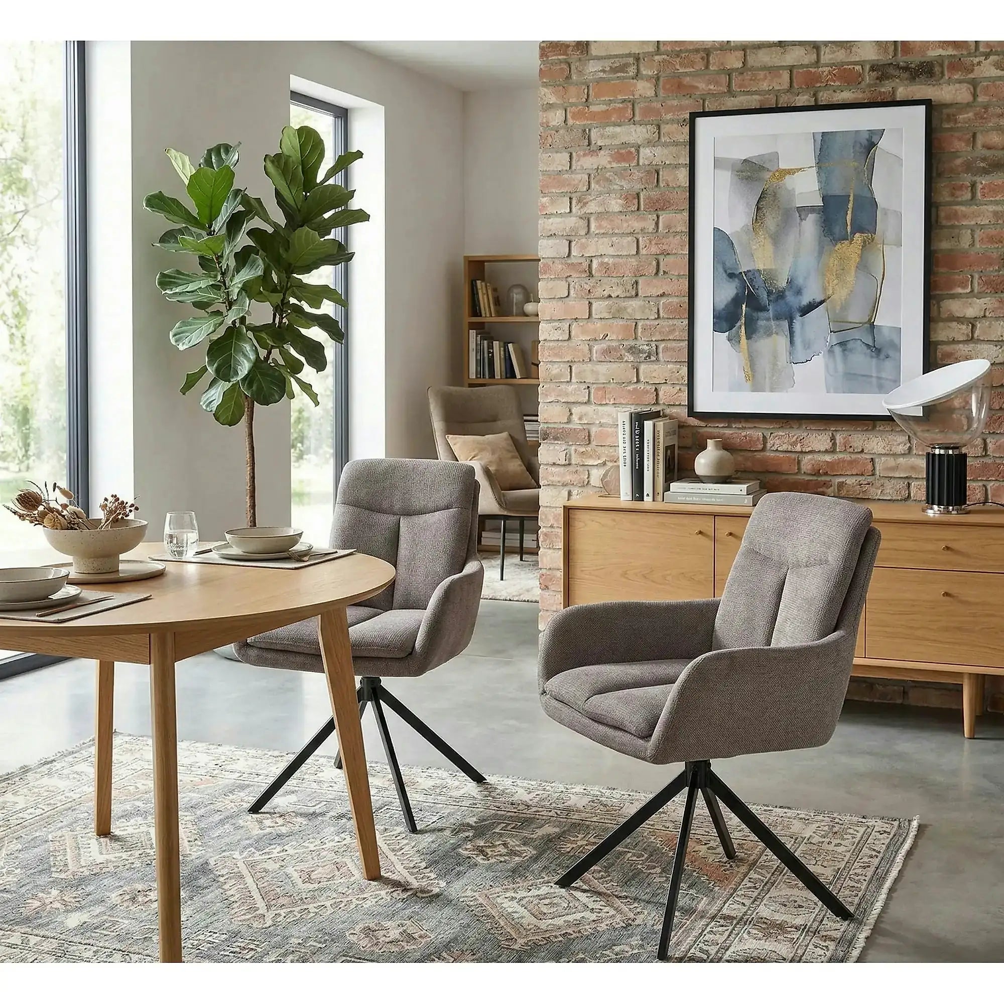 Scaun tapitat stofa clasica K536, gri/negru, 62x68x85 cm