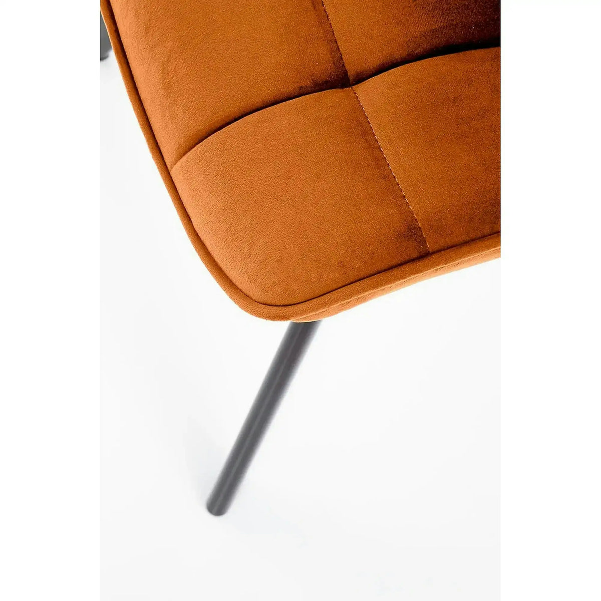 Scaun tapitat stofa K332, caramiziu/negru, catifea/metal, 46x61x84 cm