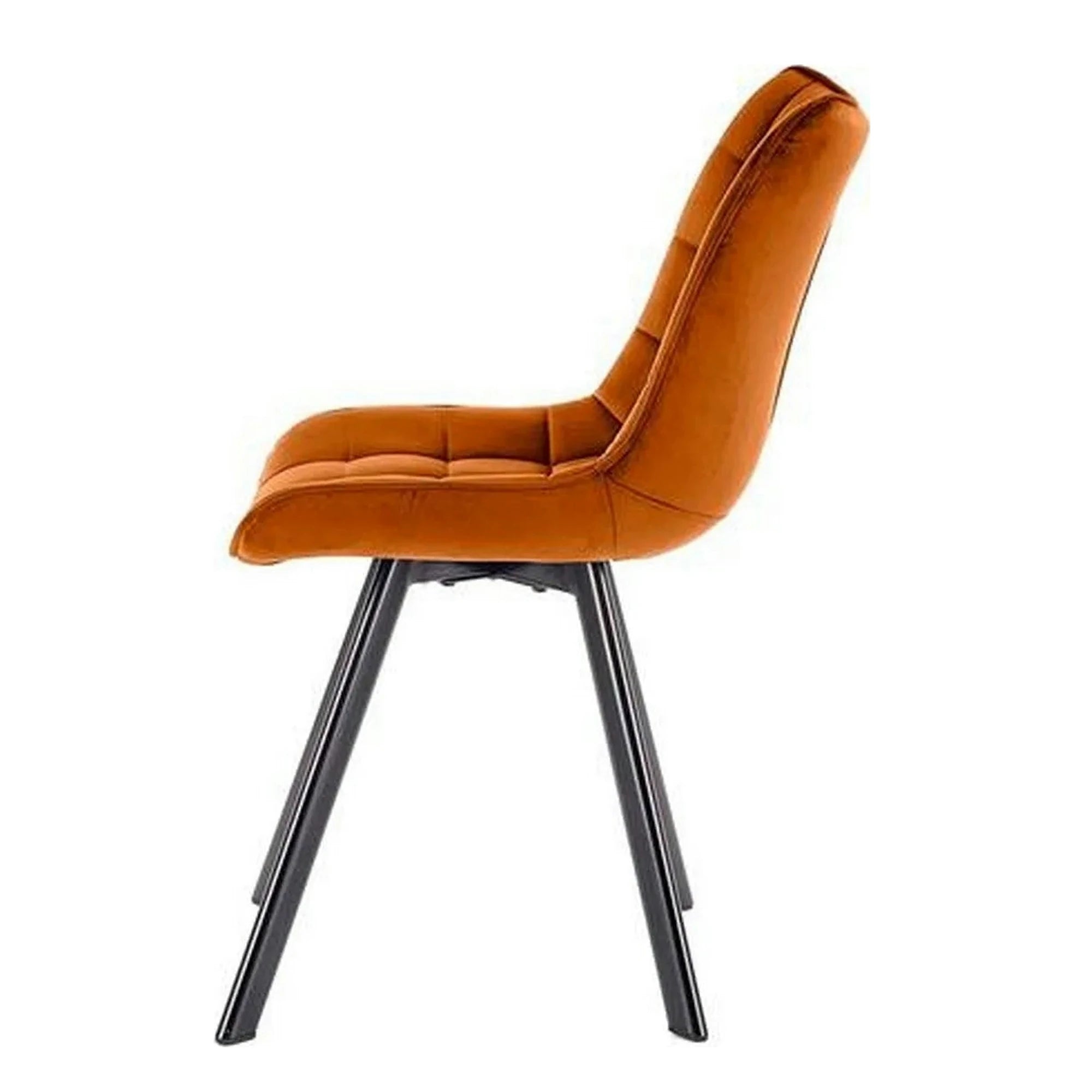 Scaun tapitat stofa K332, caramiziu/negru, catifea/metal, 46x61x84 cm