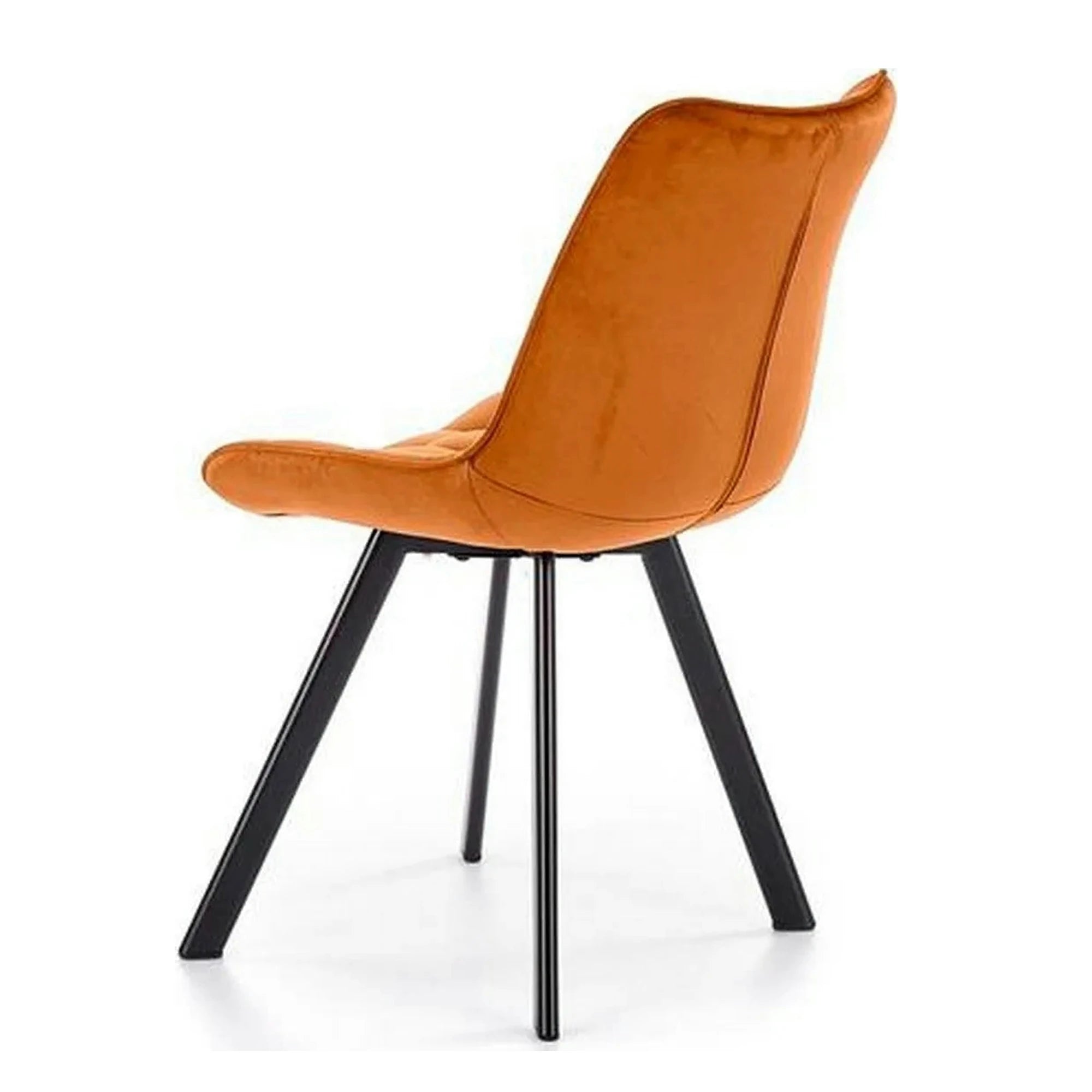 Scaun tapitat stofa K332, caramiziu/negru, catifea/metal, 46x61x84 cm