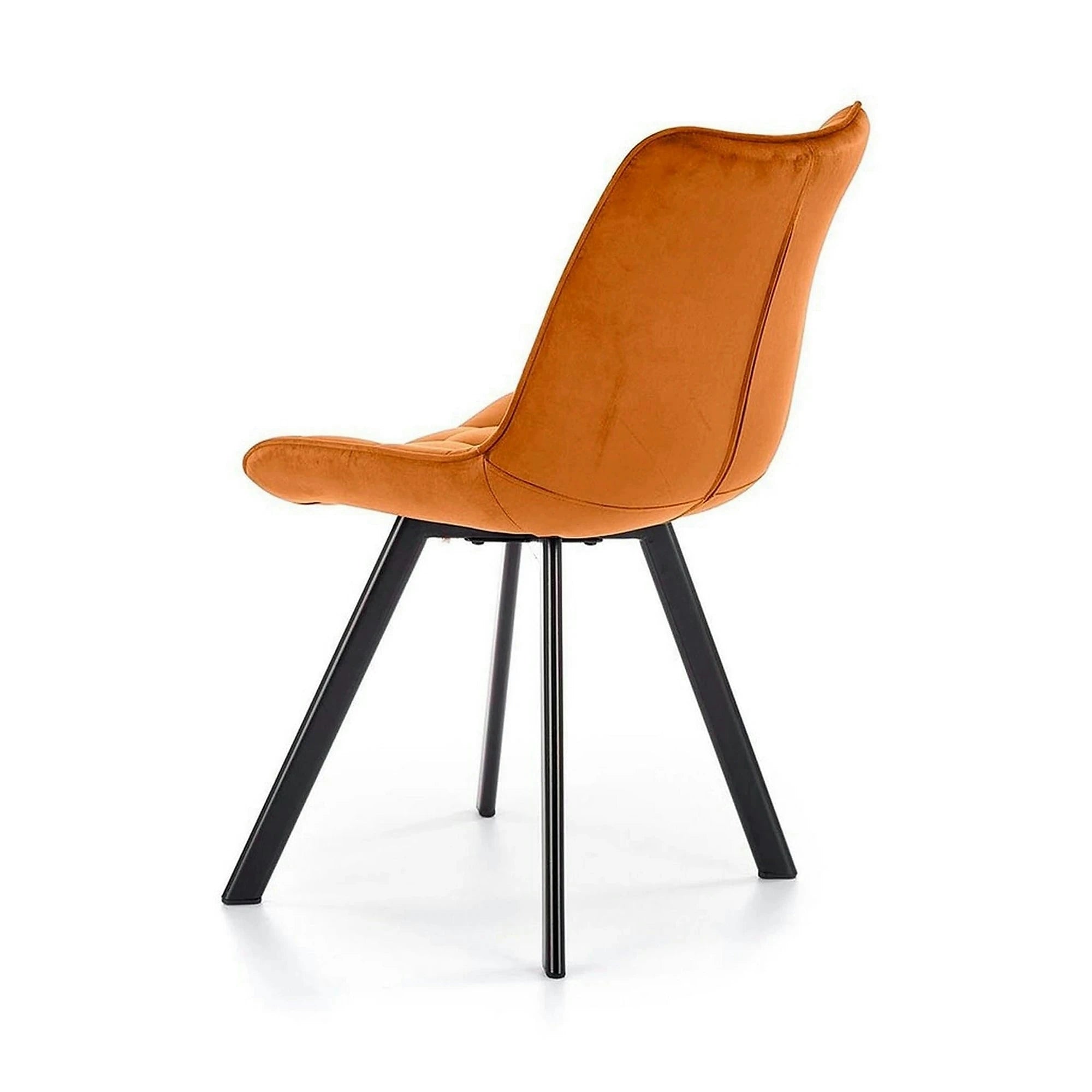 Scaun tapitat stofa K332, caramiziu/negru, catifea/metal, 46x61x84 cm