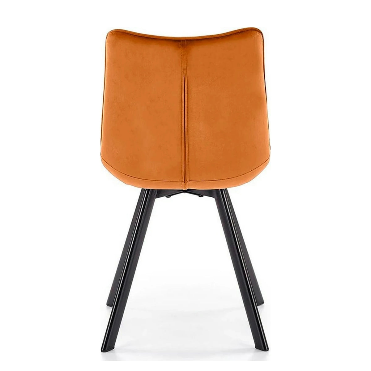 Scaun tapitat stofa K332, caramiziu/negru, catifea/metal, 46x61x84 cm