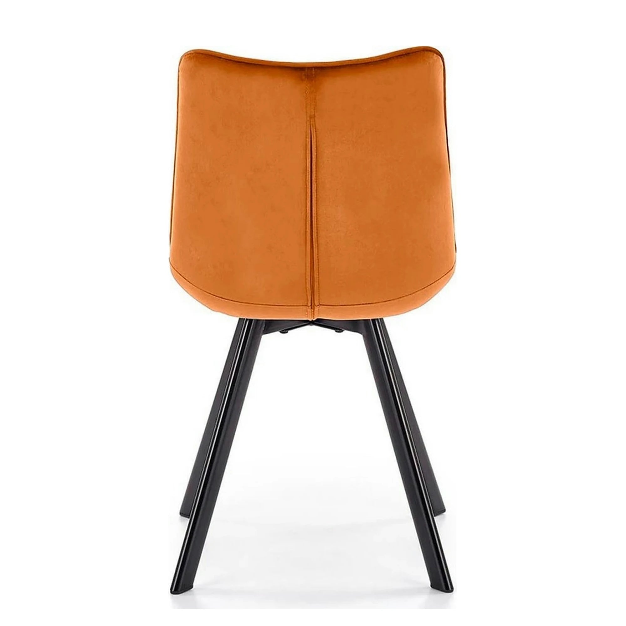 Scaun tapitat stofa K332, caramiziu/negru, catifea/metal, 46x61x84 cm