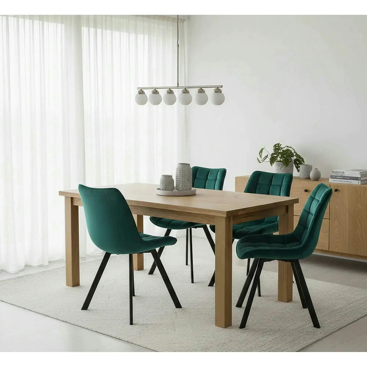 Scaun tapitat stofa K332, turcoaz/negru, 46x61x84 cm