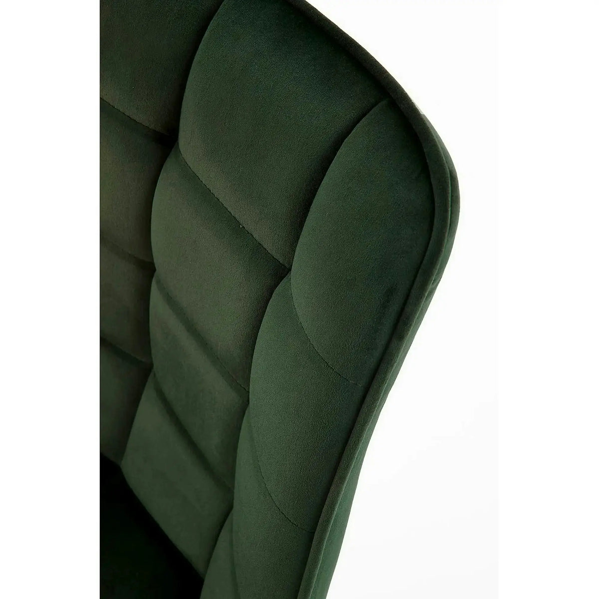 Scaun tapitat stofa K332, verde inchis/negru, catifea/metal, 46x61x84 cm