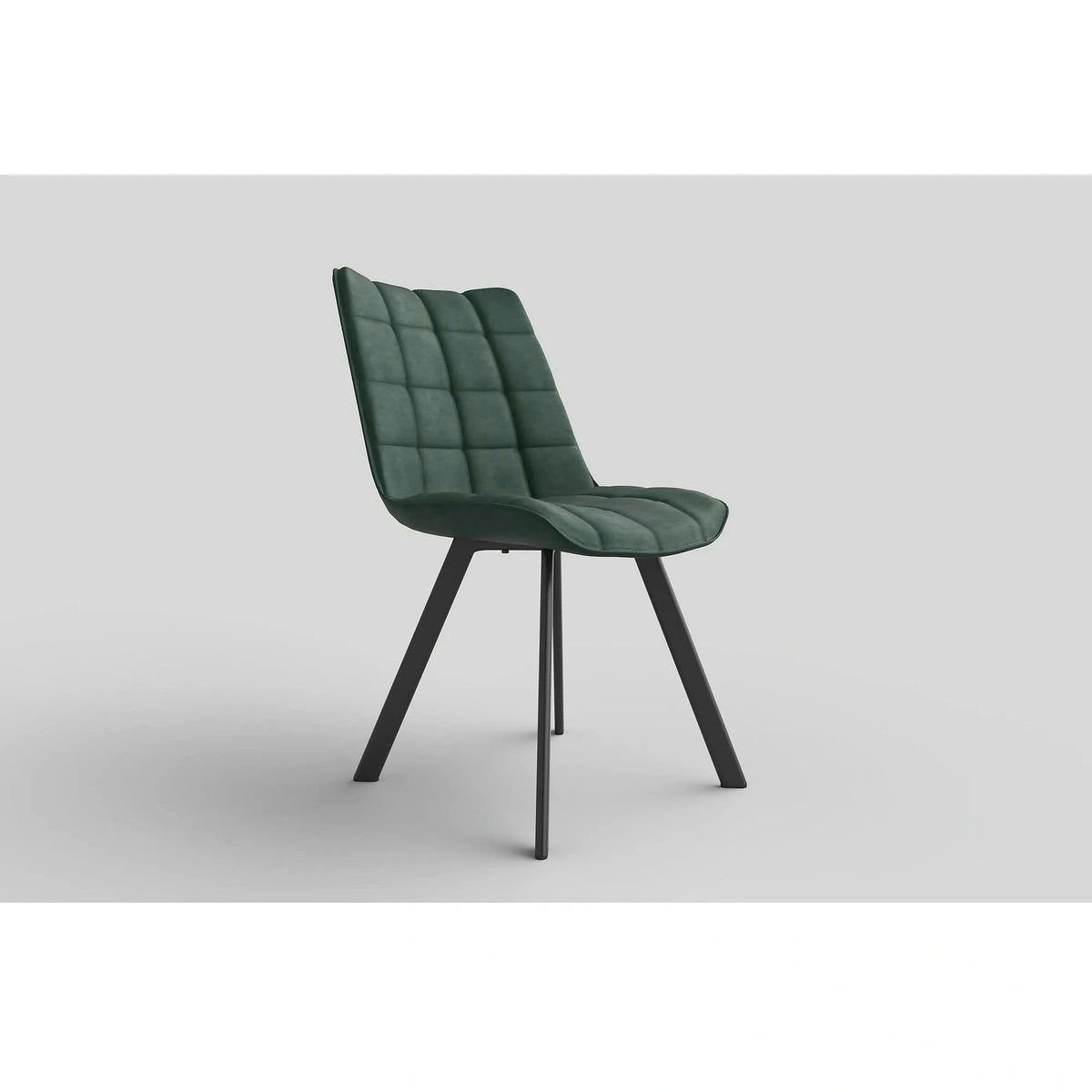 Scaun tapitat stofa K332, verde inchis/negru, catifea/metal, 46x61x84 cm